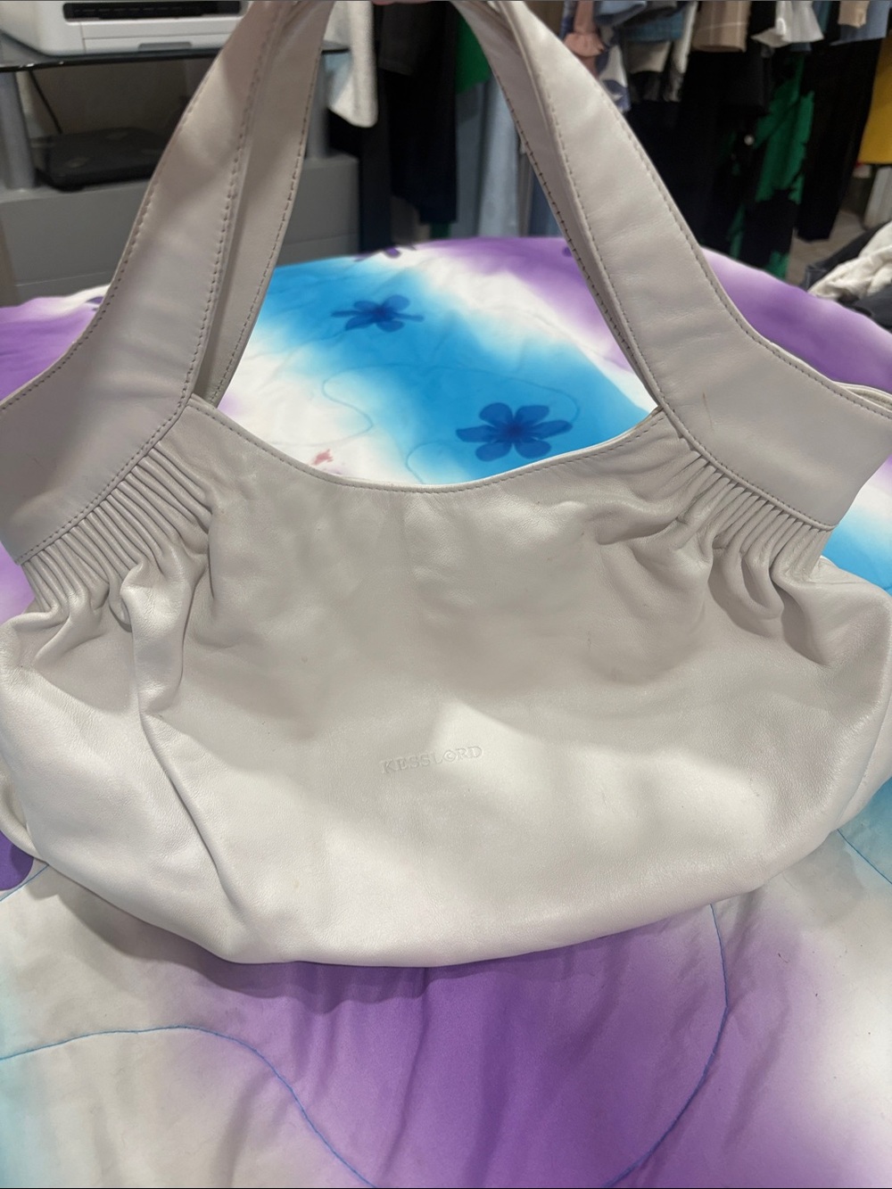 KESSLORD Paris White Leather Shoulder bag